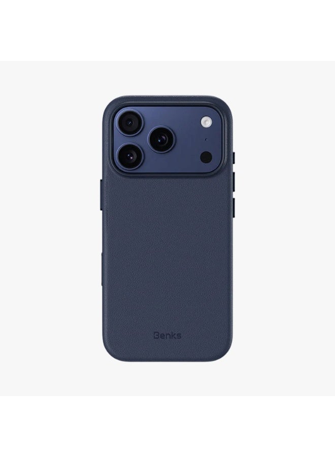 بينكس جراب Benks الفاخر المصنوع من الجلد لهاتف iPhone 17 Pro Max، متوافق مع زر التحكم بالكاميرا، ومتوافق مع MagSafe، جراب حماية عسكري مصنوع من ألياف كيفلر من دوبونت - Image 1